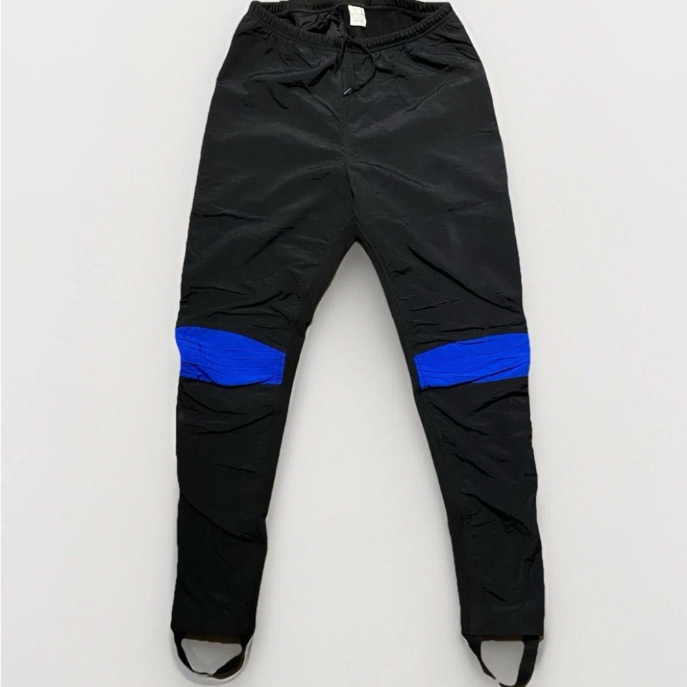 Vintage Novara Black Blue Retro Stirrup Ski Pants Made In USA Sz Men L / Wmn XL
